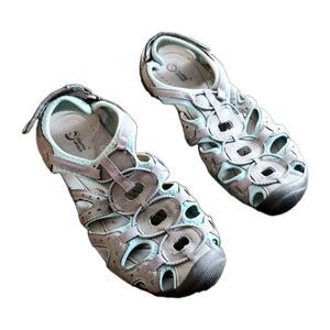 Earth Spirit Midway Gray/aqua Outdoor Hiking Sandals  Women's Size 11